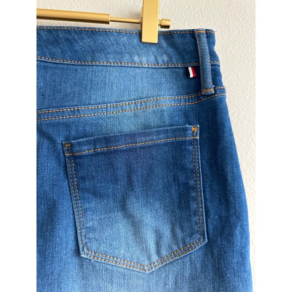 Tommy Hilfiger Patchwork Denim Mini Skirt Blue Two-Tone Y2K Style Size 8 - Picture 7 of 7